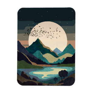 Supermond am See Magnet