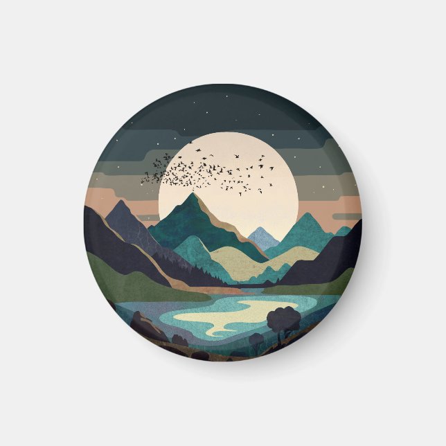 Supermond am See Magnet (Vorne)