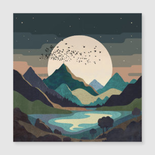 Supermond am See Magnetkarte