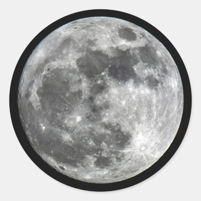 Supermoon Moon Round Aufkleber (Vorderseite)