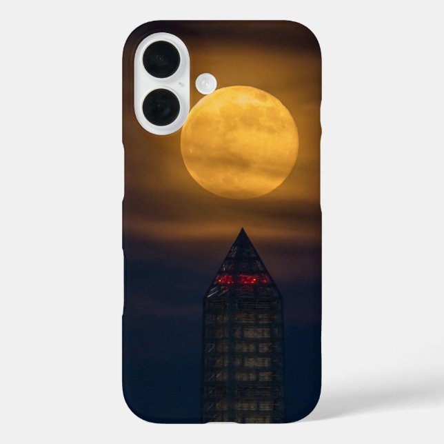 Supermoon über Washington Monument Case-Mate iPhone Hülle (Rückseite)
