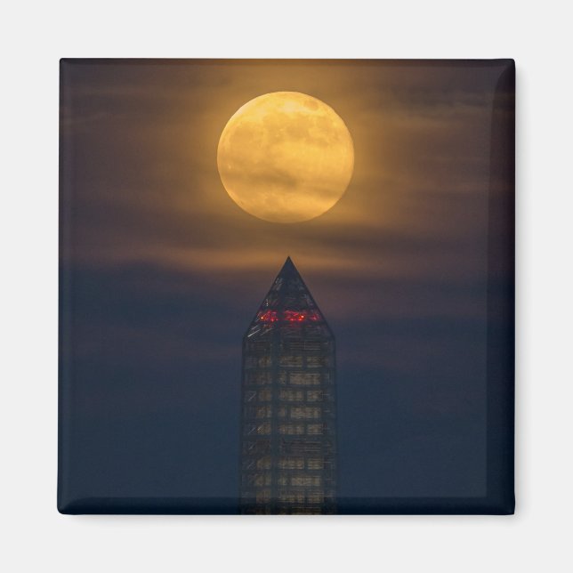Supermoon über Washington Monument Magnet (Vorne)