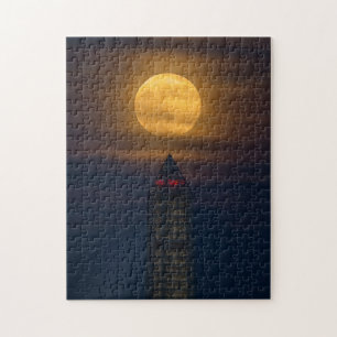 Supermoon über Washington Monument Puzzle