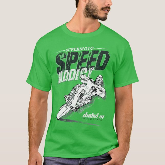 SuperMoto Speed Addict Motorrad-Shirt T-Shirt (Vorderseite)