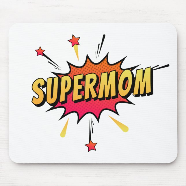Supermutter Retro Comic Pop Art | Mousepad (Vorne)