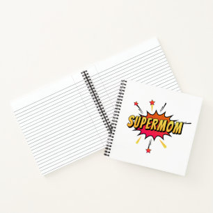 Supermutter Retro Comic Pop Art   Notebook Notizbuch