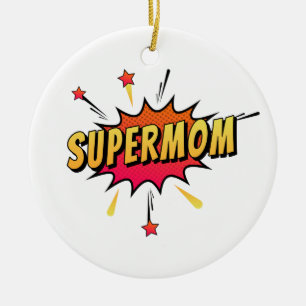 Supermutter Retro Comic Pop Art   Ornament