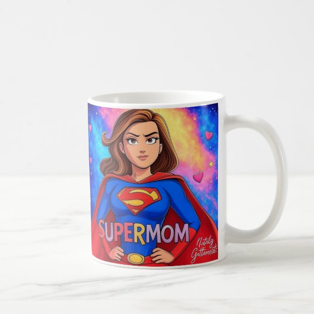Supermuttergalaxie-Tasse - Fein Geschenk für Mama Kaffeetasse (Rechts)