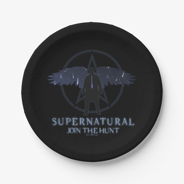 Supernatural Castiel Falling Stars Grafik Pappteller (Vorderseite)
