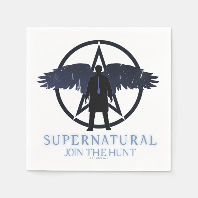 Supernatural Castiel Falling Stars Grafik Serviette (Vorderseite)