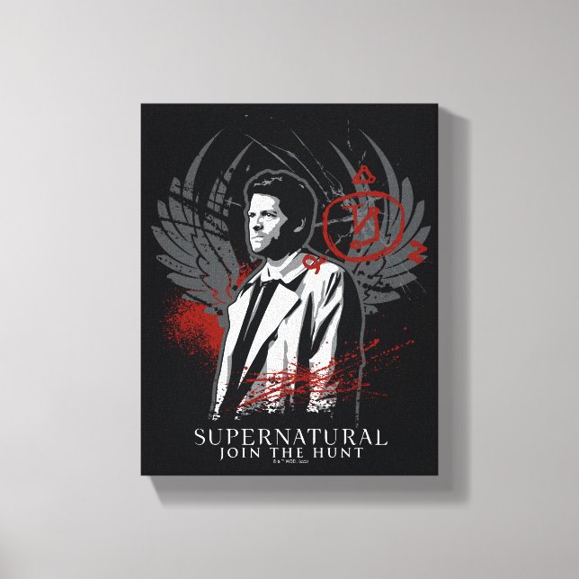 Supernatural Castiel Graffiti Graphic Leinwanddruck (Vorderseite)