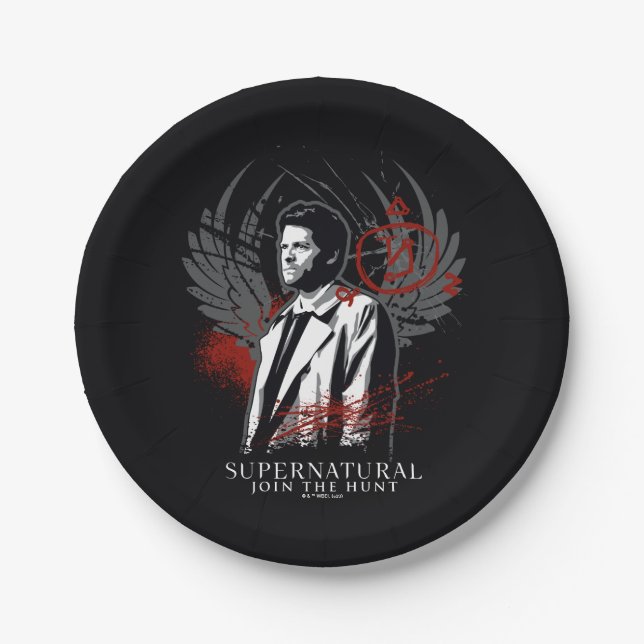 Supernatural Castiel Graffiti Graphic Pappteller (Vorderseite)