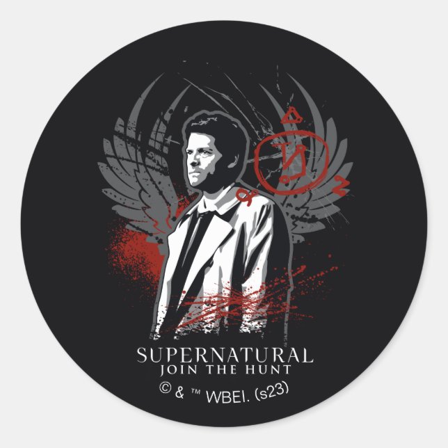 Supernatural Castiel Graffiti Graphic Runder Aufkleber (Vorderseite)