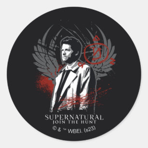 Supernatural Castiel Graffiti Graphic Runder Aufkleber