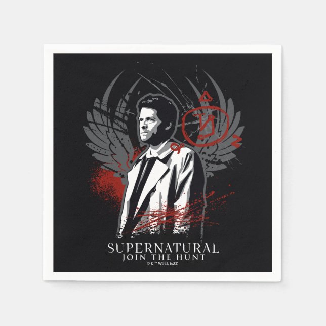 Supernatural Castiel Graffiti Graphic Serviette (Vorderseite)