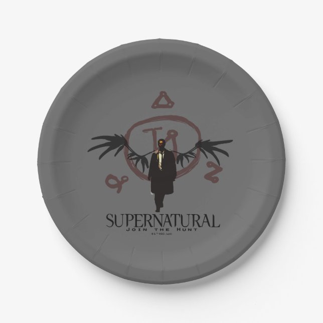 Supernatural Castiel Illustration Pappteller (Vorderseite)