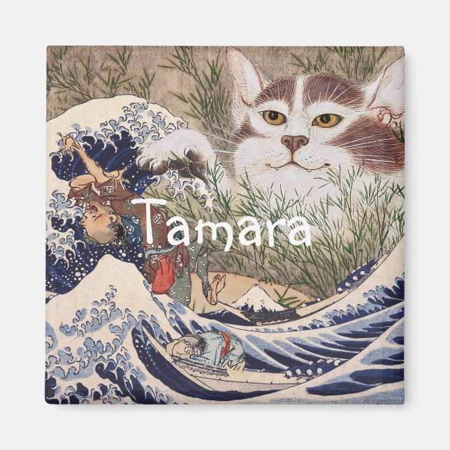 Supernatural Cat at the Great Wave Magnet (Vorne)