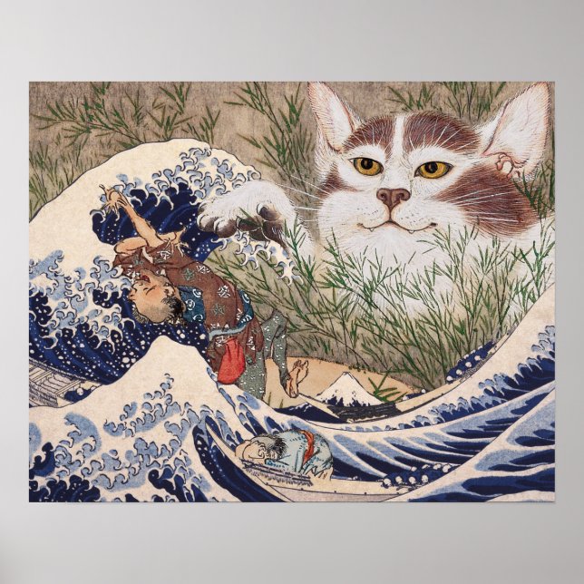 Supernatural Cat at the Great Wave Poster (Vorne)