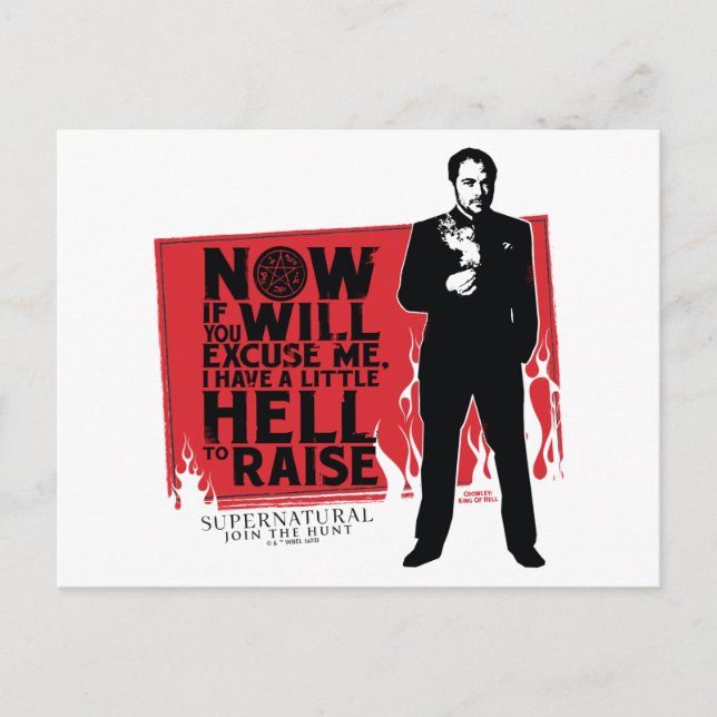 Supernatural Crowley Quote Graphic Postkarte (Vorderseite)