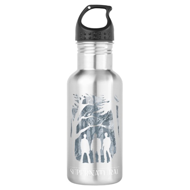 Supernatural Forest Silhouette Graphic Edelstahlflasche (Vorderseite)