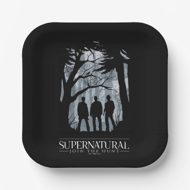 Supernatural Forest Silhouette Graphic Pappteller (Vorderseite)
