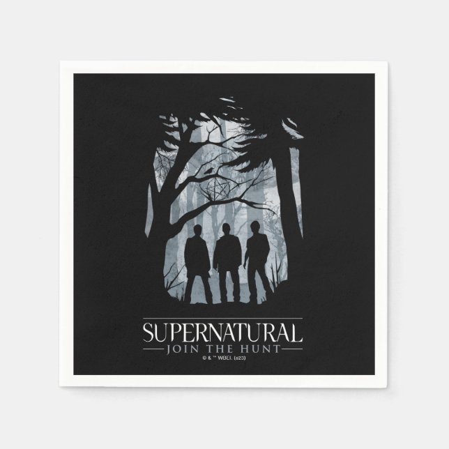 Supernatural Forest Silhouette Graphic Serviette (Vorderseite)