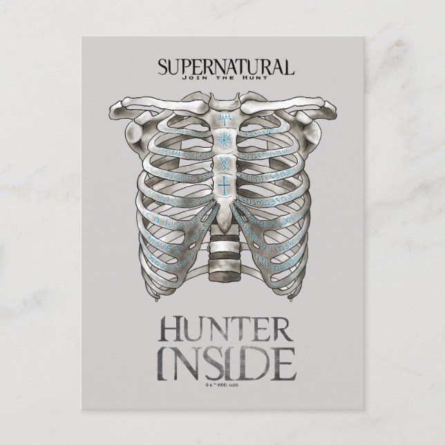 Supernatural "Hunter Inside" Ribcage Graphic Postkarte (Vorderseite)