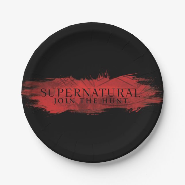 Supernatural "Join the Hunt" Red Splash Pappteller (Vorderseite)
