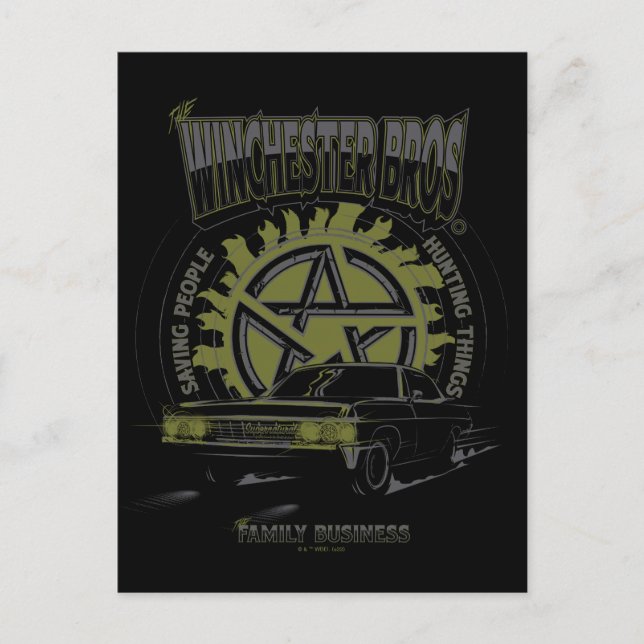 Supernatural "The Winchester Bros" Car Graphic Postkarte (Vorderseite)
