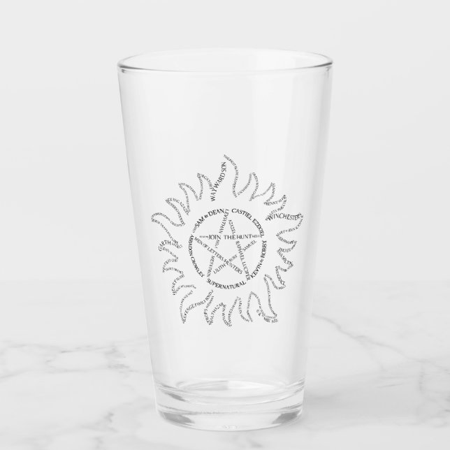 Supernatural Typografie Pentagramm Glas (Vorderseite)