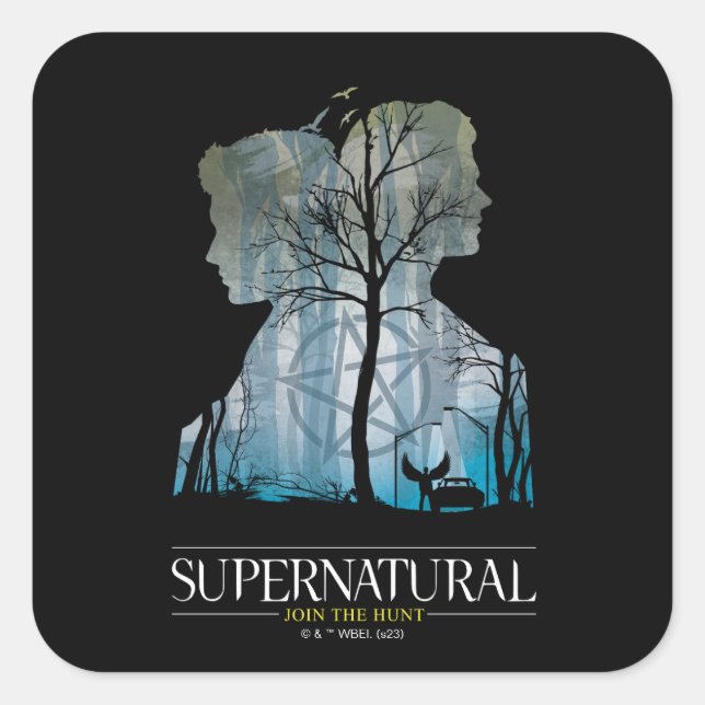 Supernatural Winchester Bros Forest Graphic Quadratischer Aufkleber (Vorderseite)