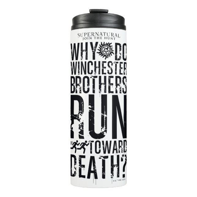 Supernatural Winchester Brothers Quote Thermosbecher (Vorderseite)
