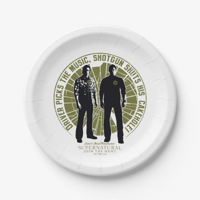 Supernatural Winchester Brothers "Shotgun" Pappteller (Vorderseite)