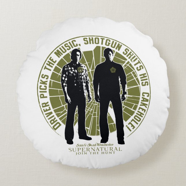Supernatural Winchester Brothers "Shotgun" Rundes Kissen