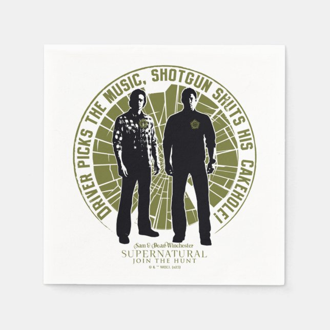 Supernatural Winchester Brothers "Shotgun" Serviette (Vorderseite)