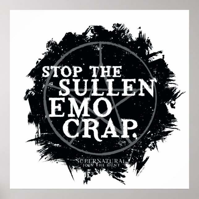 Supernatürliches "Emo"-Zitat Poster (Vorne)