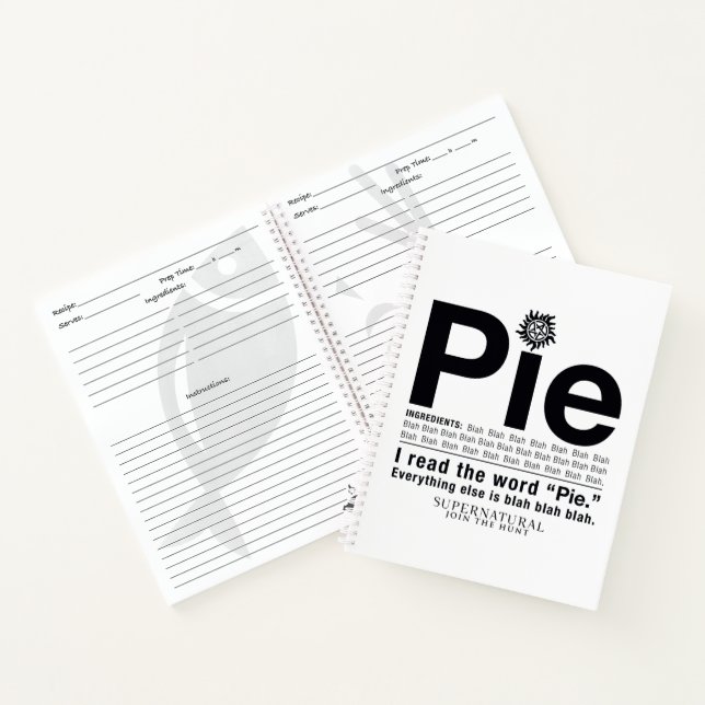 Supernatürliches "Pie"-Zitat Notizbuch (Innenseite)