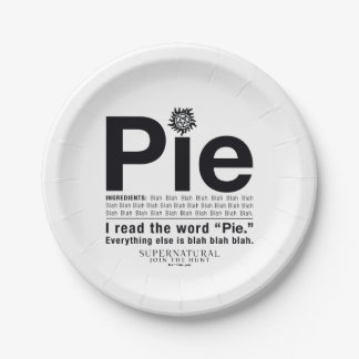 Supernatürliches "Pie"-Zitat Pappteller