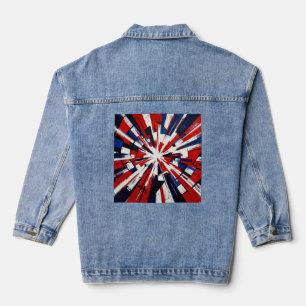 Supernova Pop – Abstrakte geometrische Explosion Jeansjacke