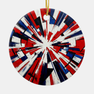 Supernova Pop – Abstrakte geometrische Explosion Keramik Ornament