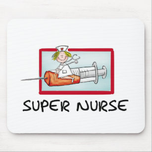 supernurse - humorvolle Cartoon-Krankenschwester Mousepad