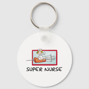 supernurse - humorvolle Cartoon-Krankenschwester Schlüsselanhänger