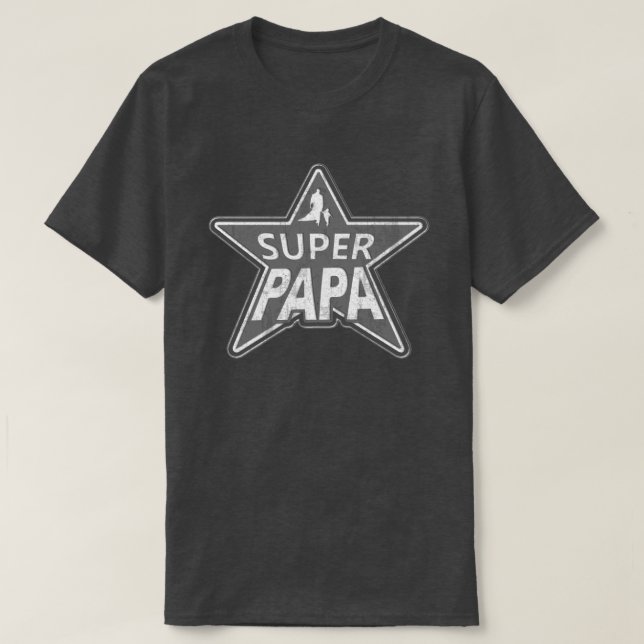 Superpapa-Grau T-Shirt (Design vorne)