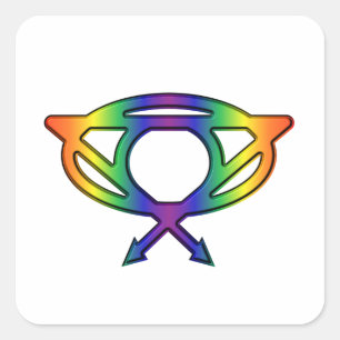 SUPERQUEEERO LGBTQ Super-Heldensymbol Quadratischer Aufkleber