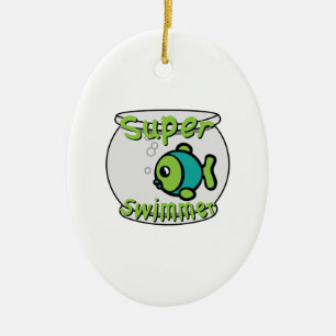 SuperSchwimmer Keramik Ornament