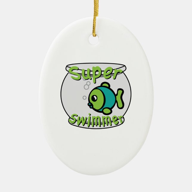 SuperSchwimmer Keramik Ornament (Vorne)