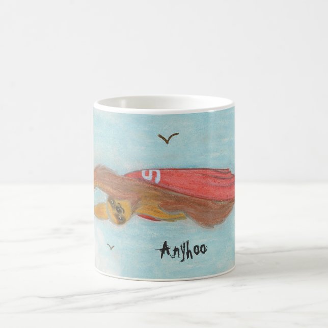 Superslothflug mit der Unterschrift "Anyhoo" Tasse (Mittel)