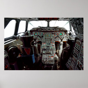 SUPERSONIC CONCORD JET COCKPIT POSTER