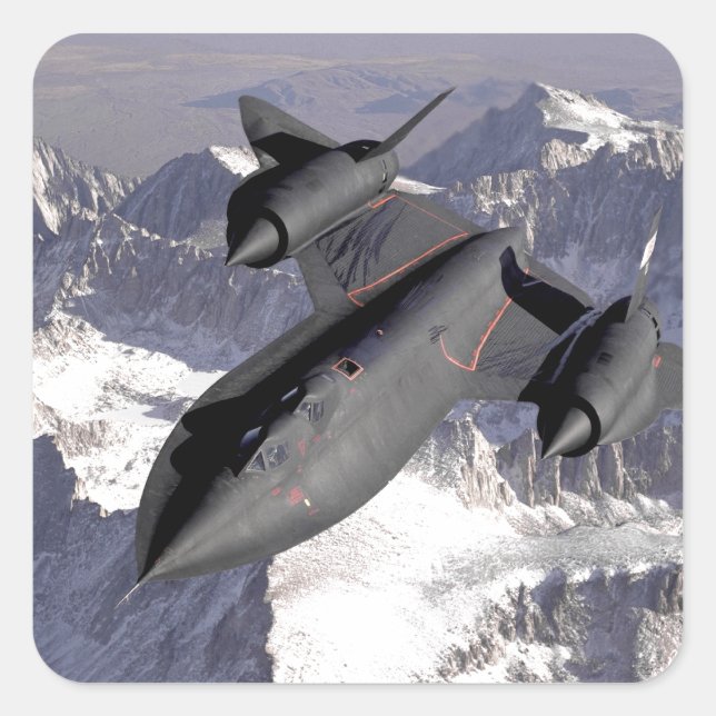 Supersonic Fighter Jet Quadratischer Aufkleber (Vorderseite)