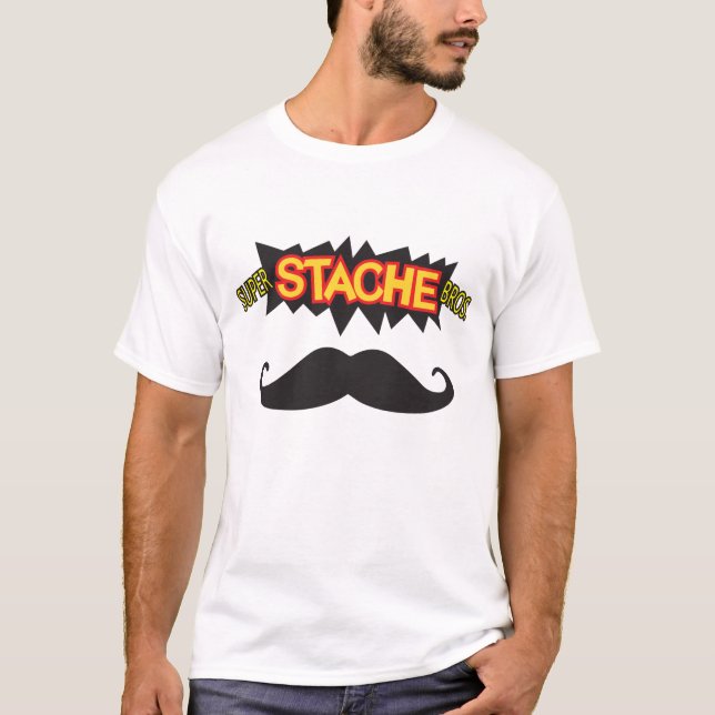 SuperStache Bros! T-Shirt (Vorderseite)